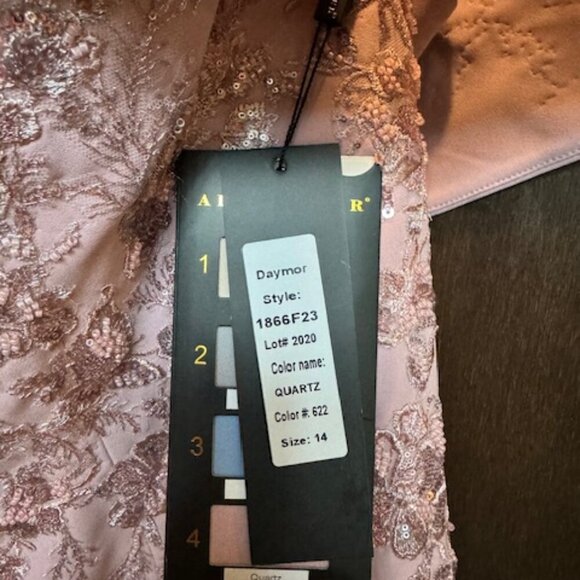 NWT Alexander by Daymor 1866F23 Mother of the Bride Dress Quartz Size 14 - Picture 10 of 10